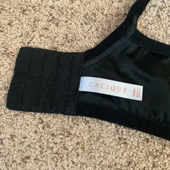 Cacique Black Lightly Lined No Wire T-Shirt Bra 42DD - Picture 4 of 4